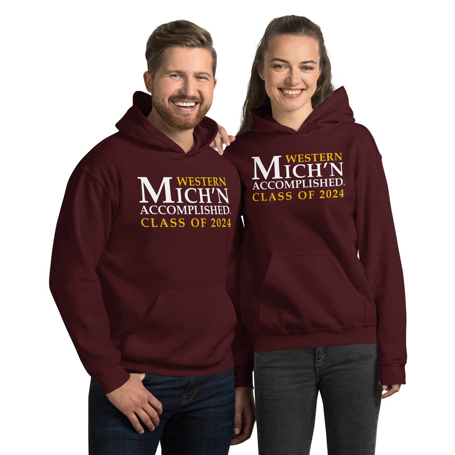 Western Accomplished Grad 2024 Unisex Brown Hoodie