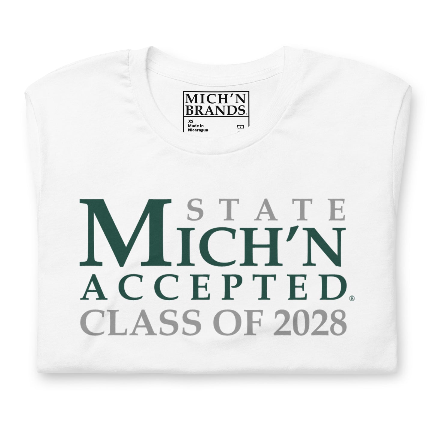 State Accepted Grad 2028 Unisex White T-Shirt