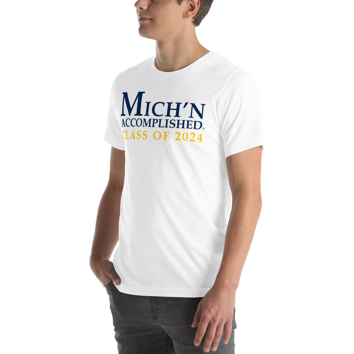 Michigan Accomplished Grad 2024 Unisex White T-Shirt