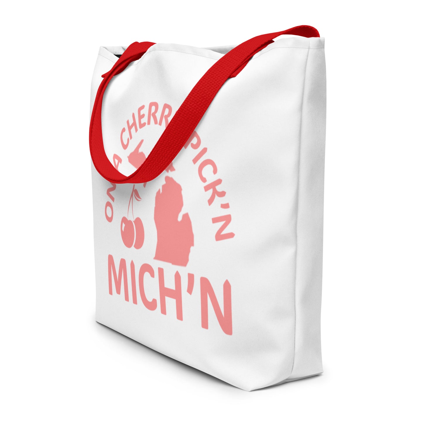 Cherry Pick'n Mich'n Large Tote Bag