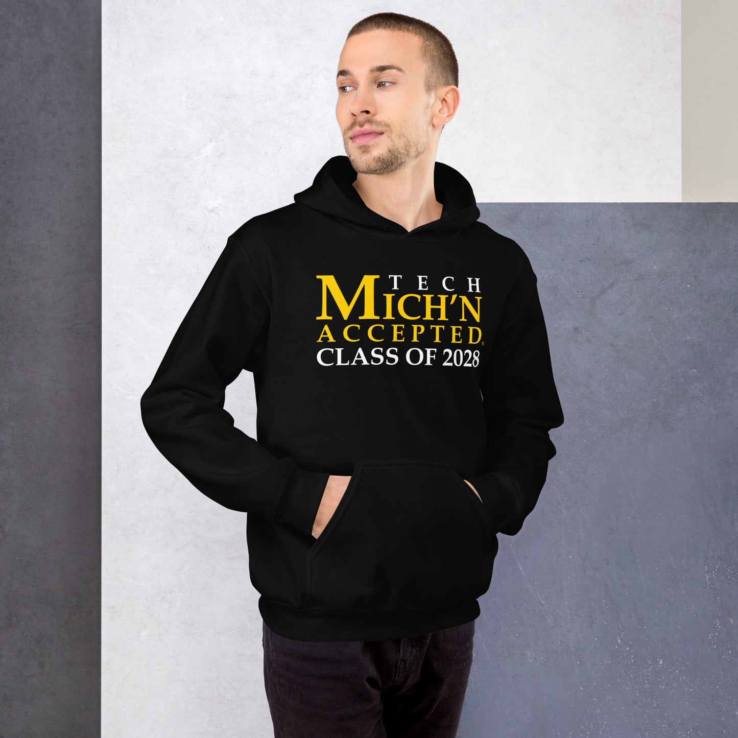 Tech Accepted Grad 2028 Unisex Black Hoodie