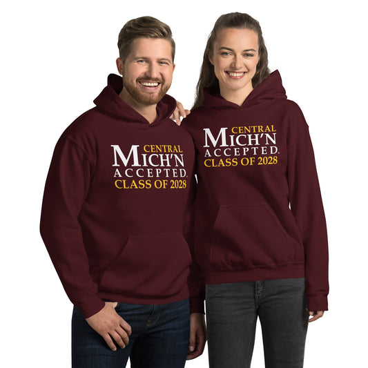 Central Accepted Grad 2028 Unisex Maroon Hoodie