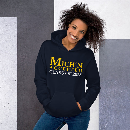 Michigan Accepted Grad 2028 Unisex Blue Hoodie