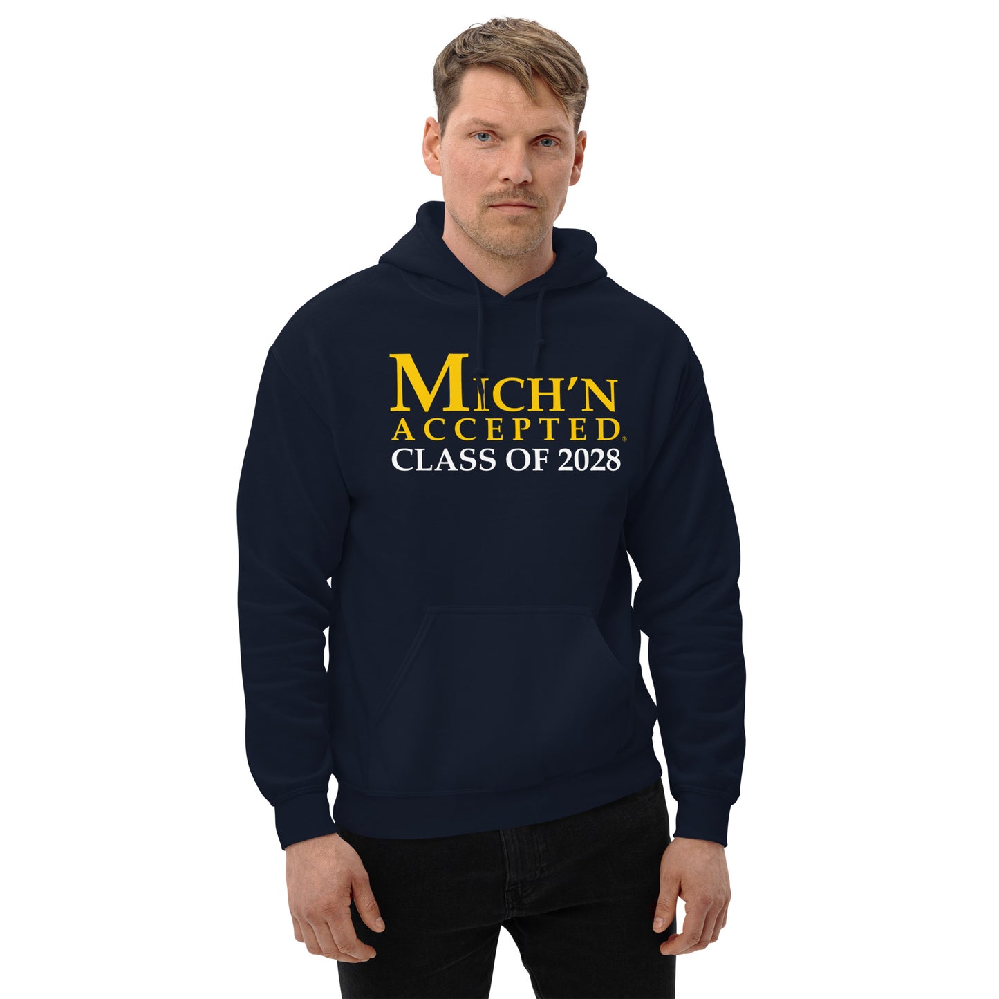 Michigan Accepted Grad 2028 Unisex Blue Hoodie