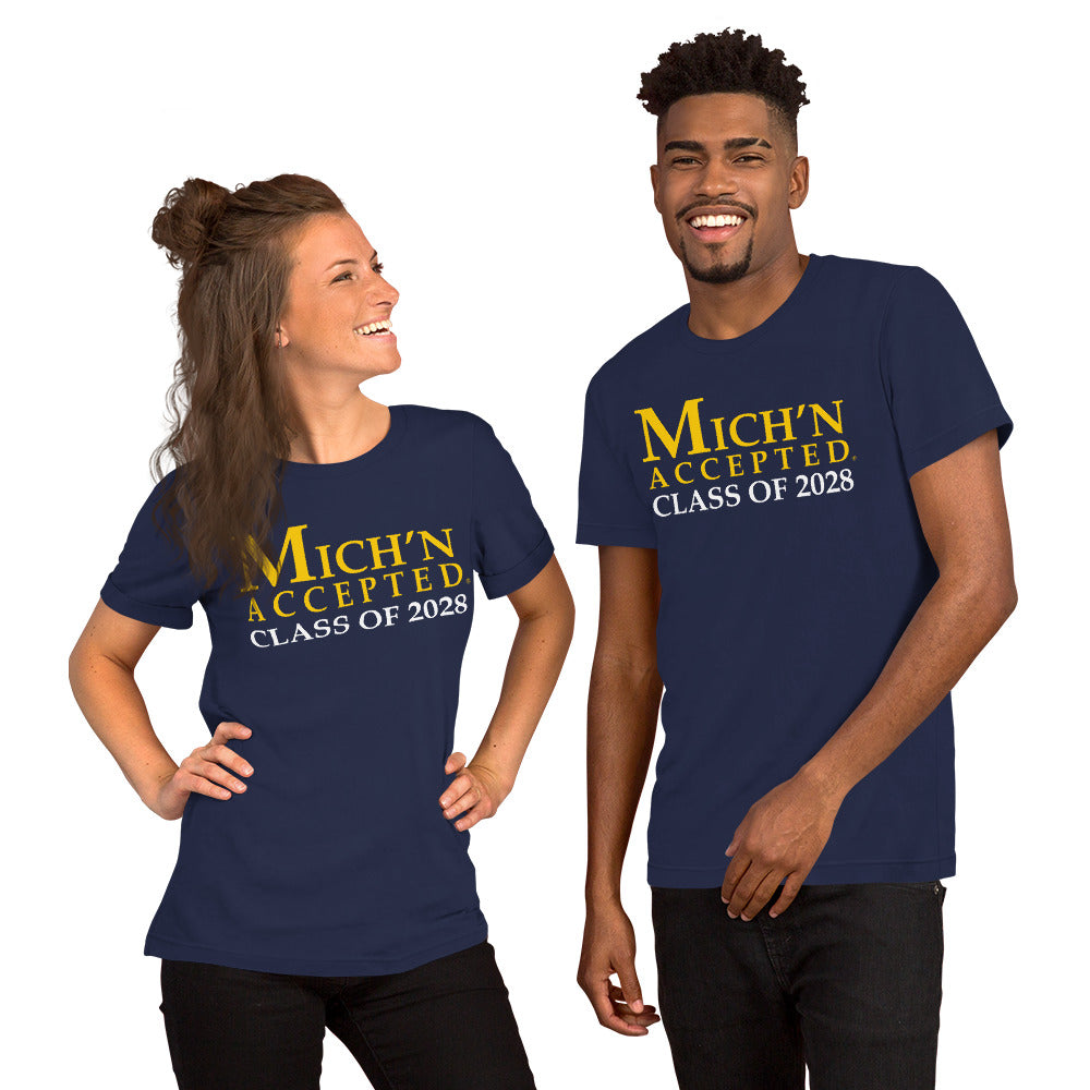 Michigan Accepted Grad 2028 Unisex Blue T-Shirt