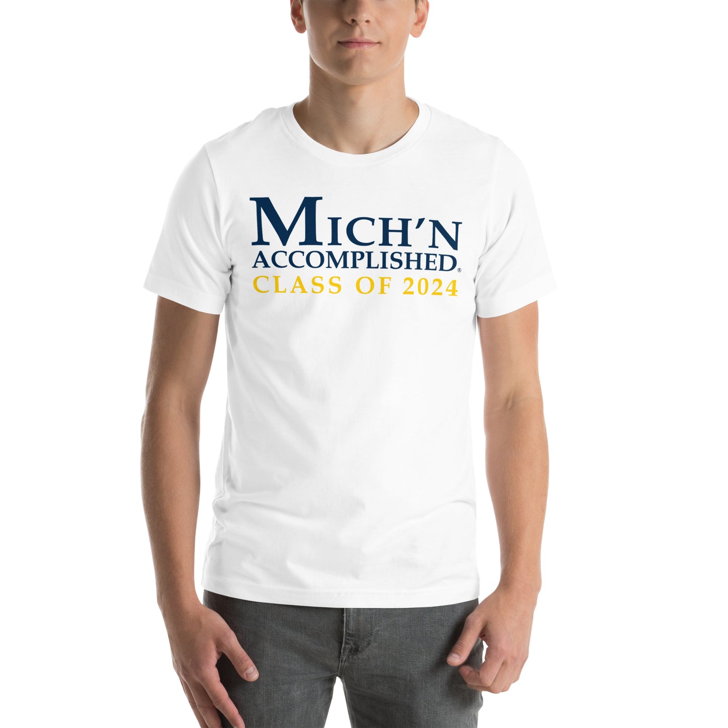 Michigan Accomplished Grad 2024 Unisex White T-Shirt