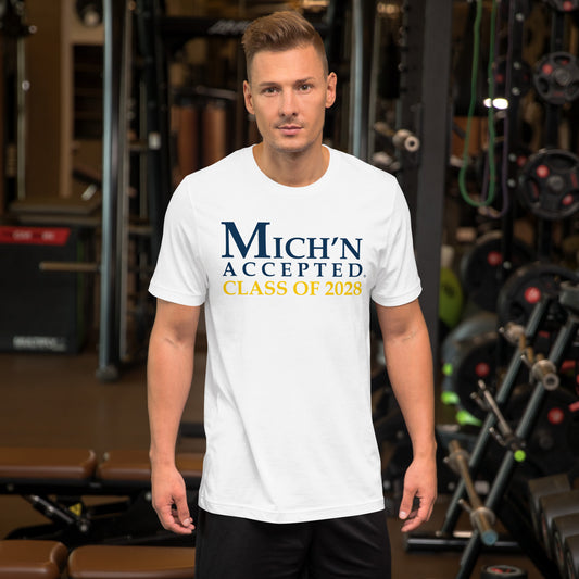 Michigan Accepted Grad 2028 Unisex White T-Shirt