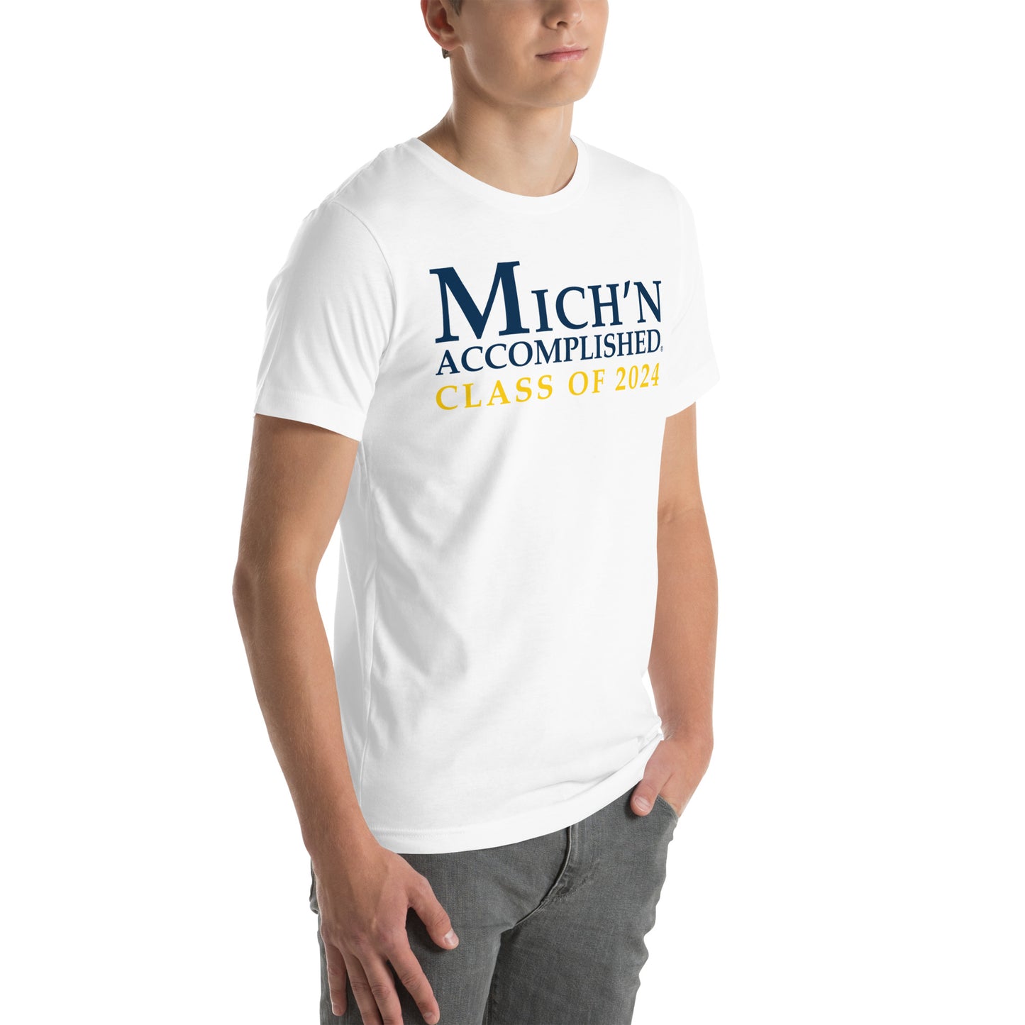 Michigan Accomplished Grad 2024 Unisex White T-Shirt