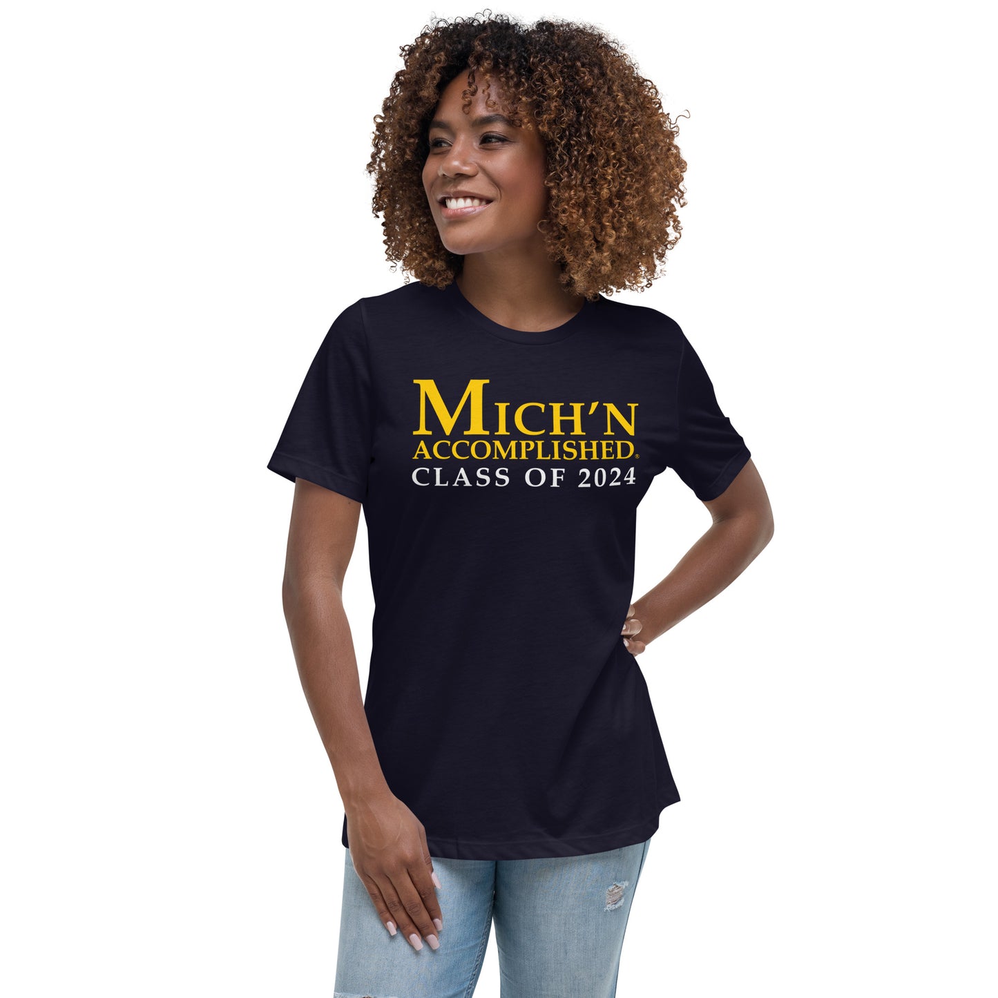 Michigan Accomplished Grad 2024 Women's Blue T-Shirt