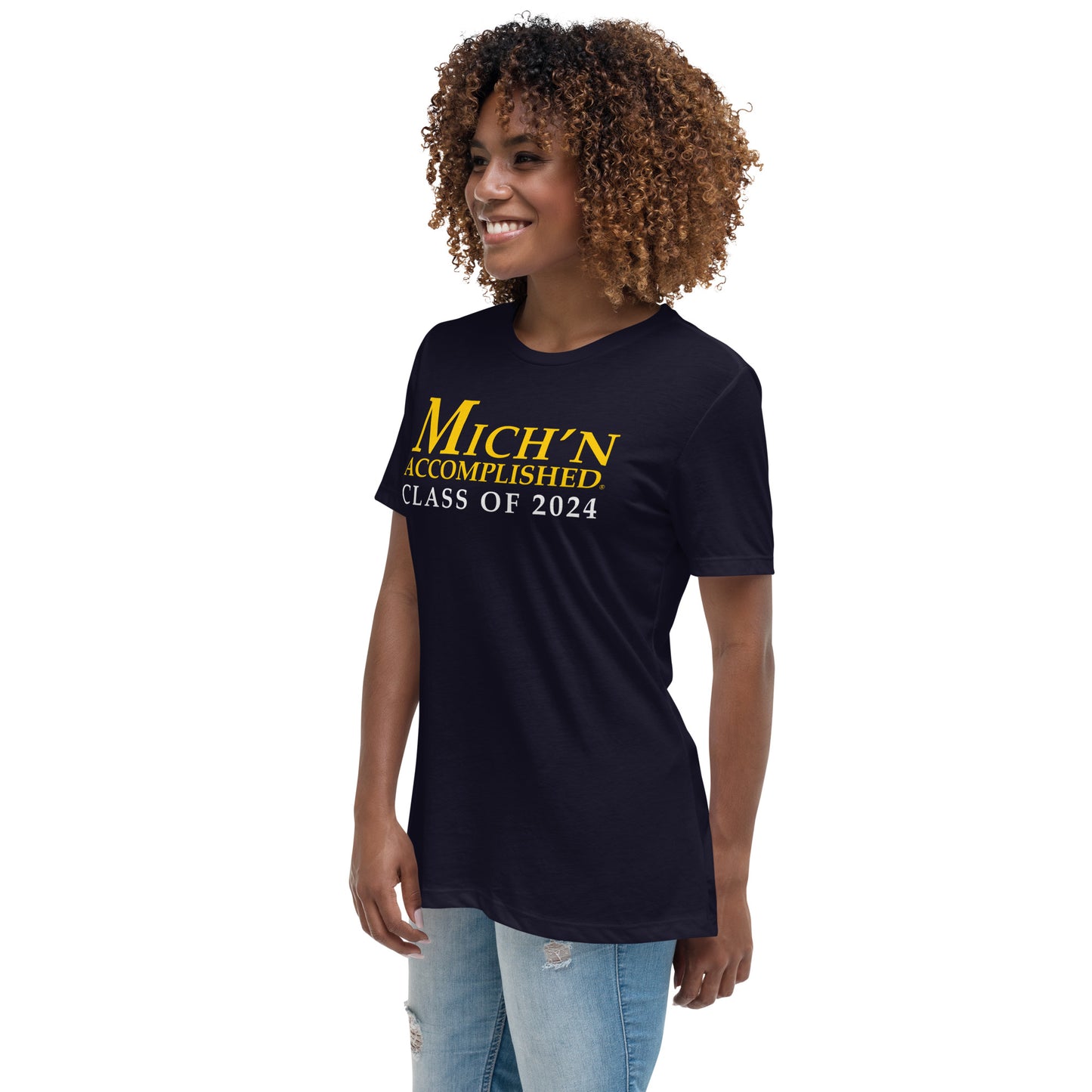 Michigan Accomplished Grad 2024 Women's Blue T-Shirt