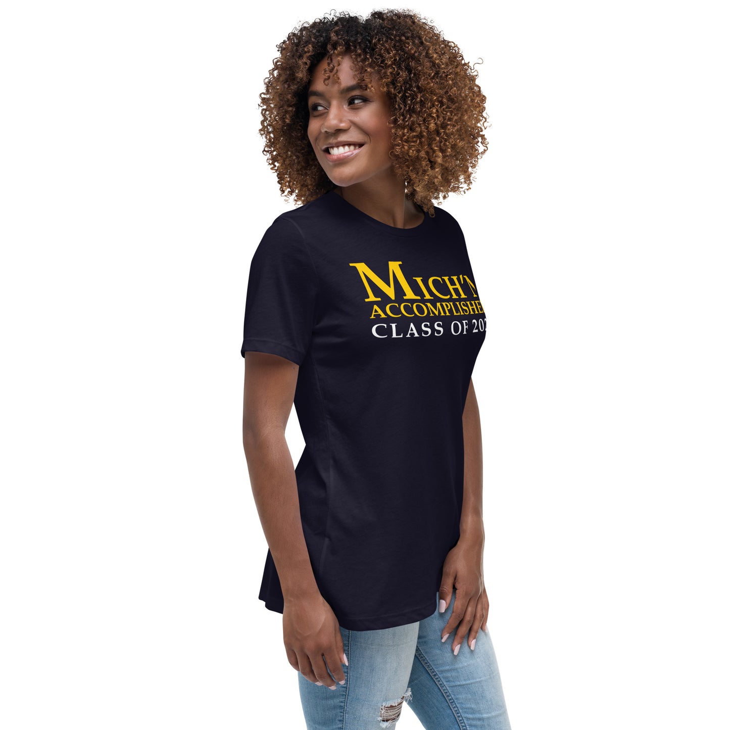 Michigan Accomplished Grad 2024 Women's Blue T-Shirt