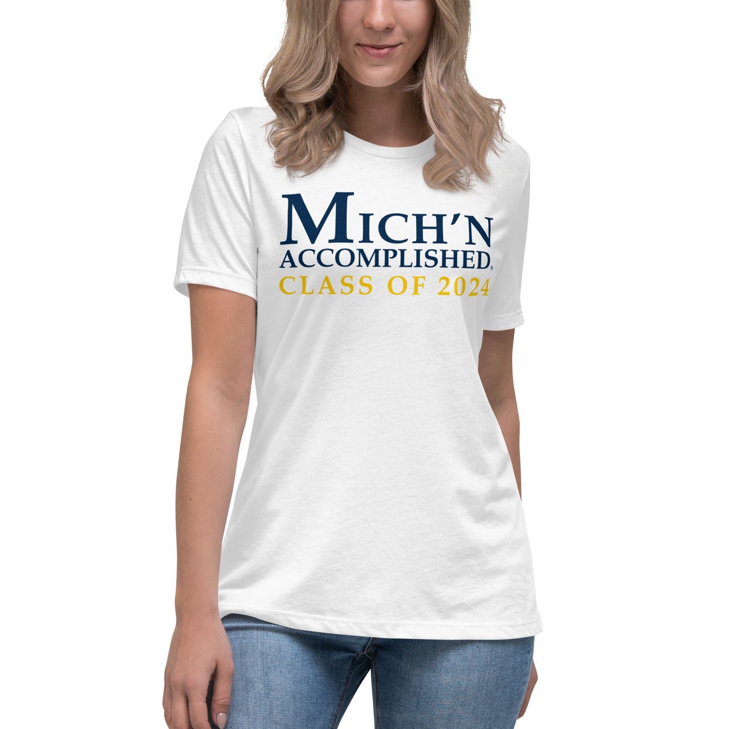 Michigan Accomplished Grad 2024 Women's White T-Shirt